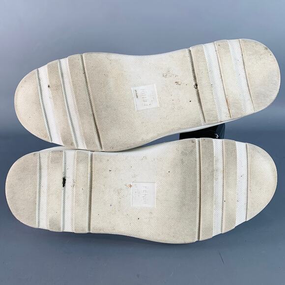 FENDI ZUCCA Size 11 Zucca White Brown Canvas Monogram Low Top Sneakers - Picture 6 of 9